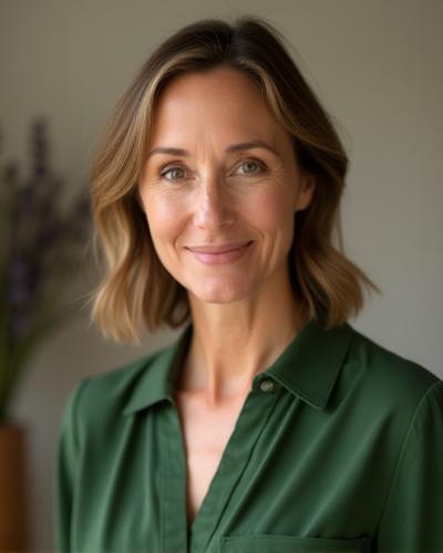 Professional and approachable portrait of indie perfumer Betty S Miller.