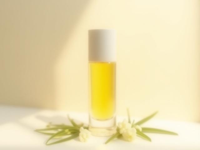Aurora Bloom botanical perfume oil in a sleek glass rollerball bottle.